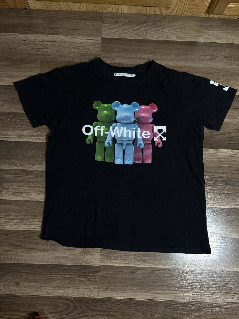 Virgil Off-White Bearbrick Graphic T-Shirt Black Mens Size Medium
